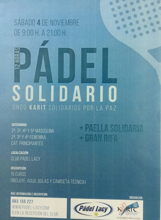 Concurso pádel solidario – 04 de noviembre – ONG KARIT