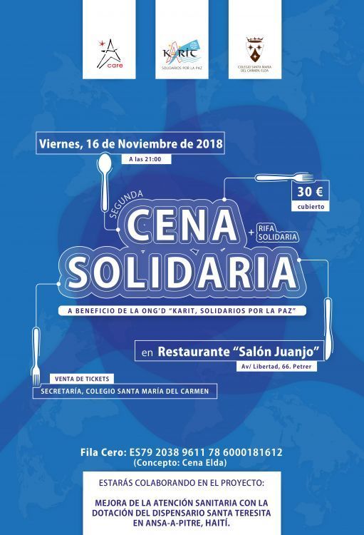 CENA SOLIDARIA – «KARIT SOLIDARIOS POR LA PAZ»