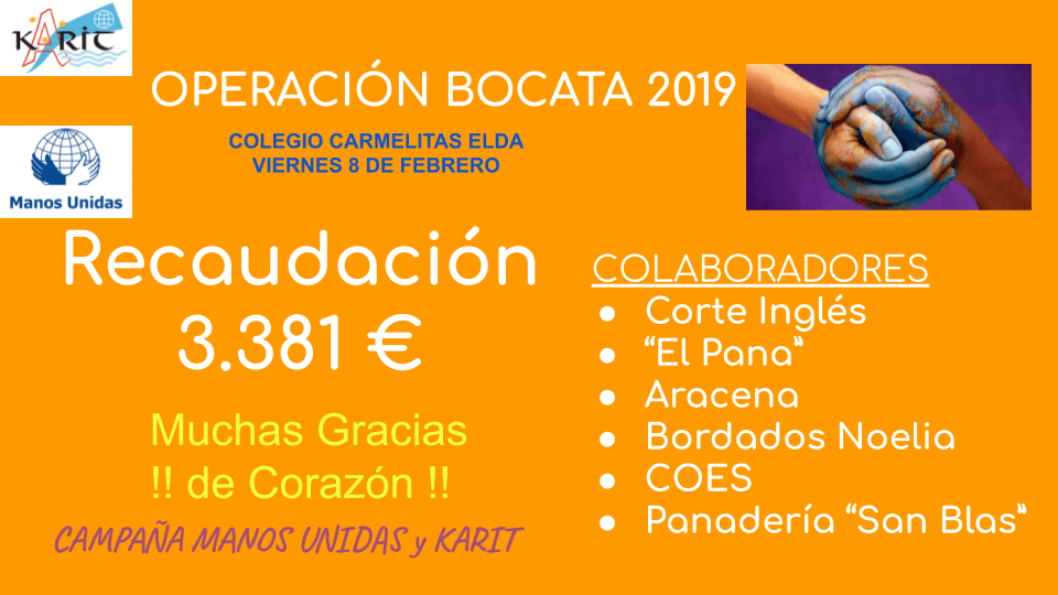 OPERACIÓN BOCATA Recaudación 2019